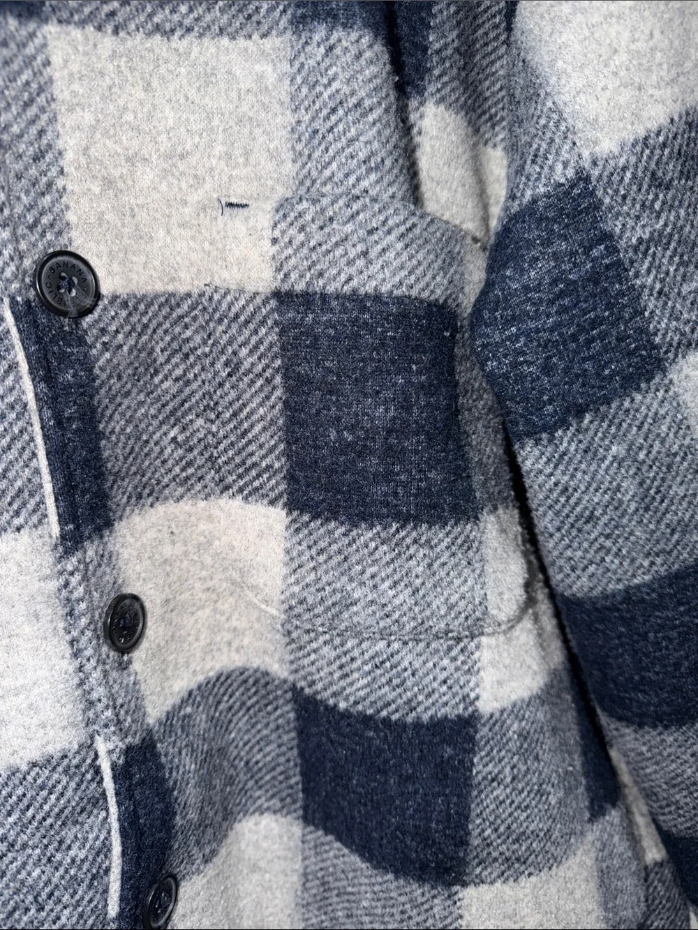 Banana Republic Men's Heritage Shirt Jacket Blue size xlarge flannel Heavyweight
